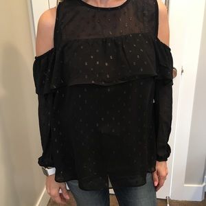 Black cold shoulder long sleeve